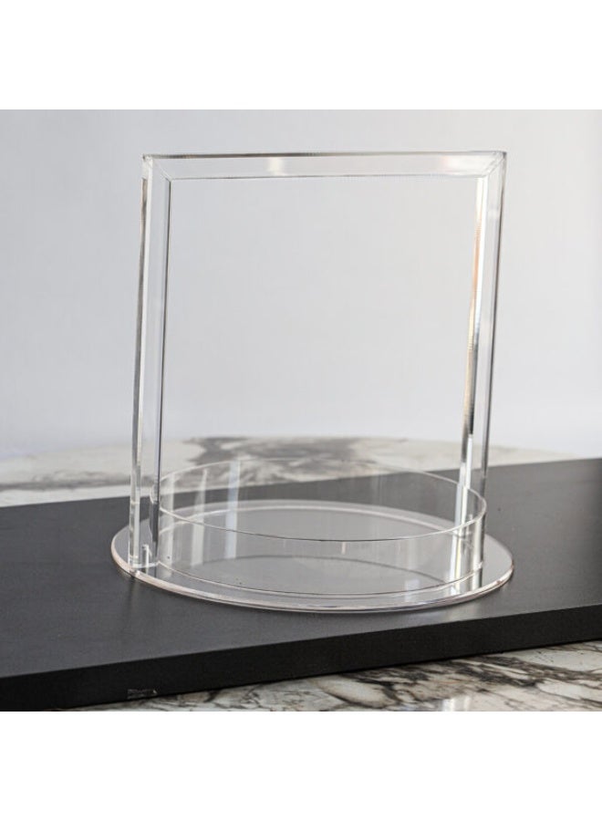 Si Bonne Clear Acrylic Serving Tray with Round Base and Vertical Decorative Frame Stand – Elegant Display Holder for Sweets, Chocolates, Dates and Party Favors for Weddings, Engagements and Special Occasions - Image 2